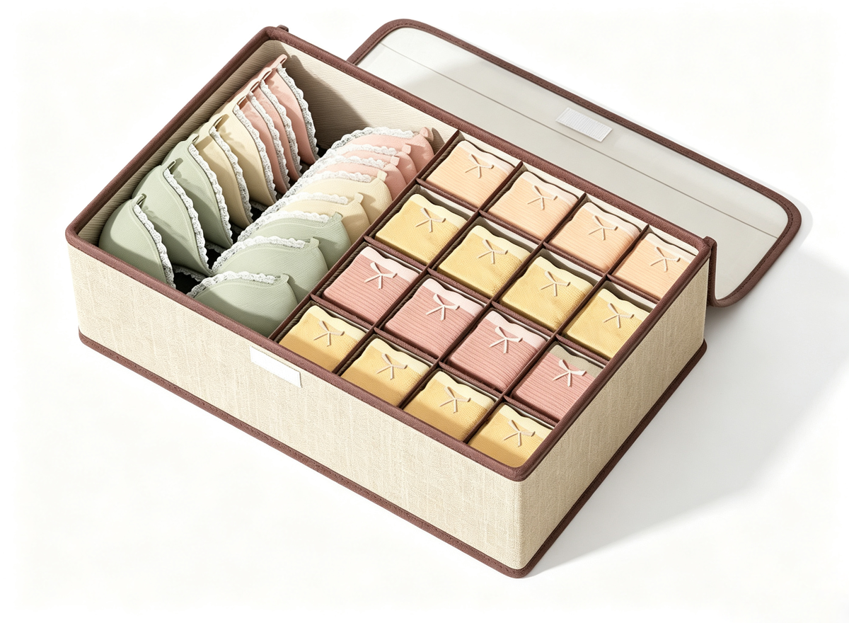 17-Compartment Underwear Storage Box with Lid