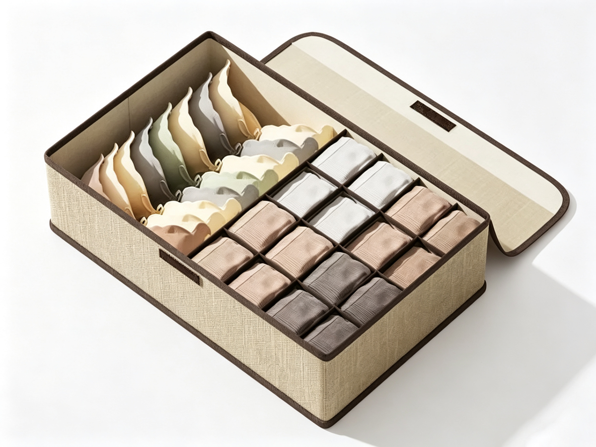17-Compartment Underwear Storage Box with Lid
