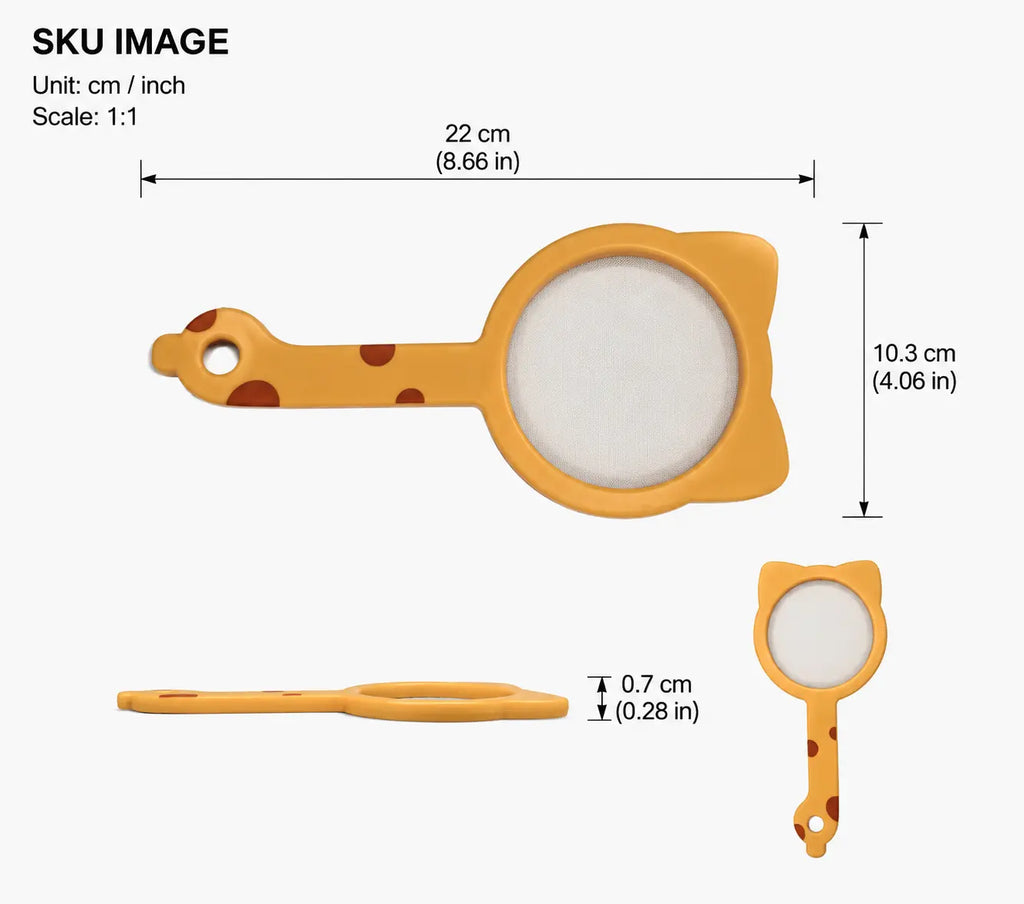 Fine mesh strainer with versatile functions. Perfect for straining coffee, tea and sifting flour. It is an ideal kitchen tool for cooking and food preparation.
