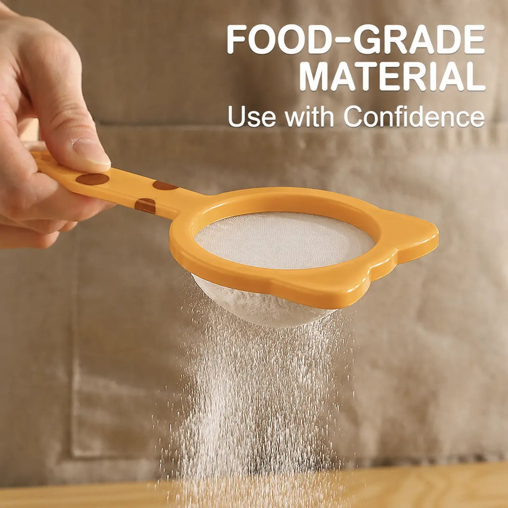 Fine mesh strainer with versatile functions. Perfect for straining coffee, tea and sifting flour. It is an ideal kitchen tool for cooking and food preparation.